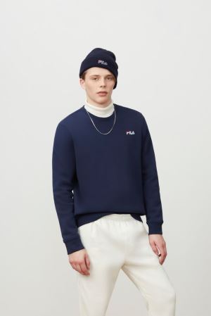 FILA Colona Sweatshirts Navy / White / Red,Mens Clothing | CA.YGNCKS542